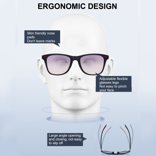 Lunettes de lecture +2,00, Taille unique, Bleu mat+Rouge 2