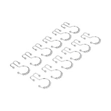 12 pièces de crochets de rideau à double glissière, inox, 7,5 4,5 1 cm