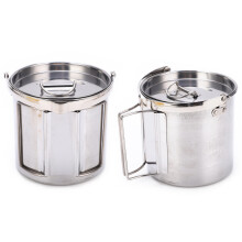 Bouilloire de camping en acier inoxydable argenté 1,2 L / 0,7 L