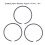 3Pcs Air Compressor Piston Ring 47mm Metal 3P Accessory Replacement Part Set Kit for OTS 8