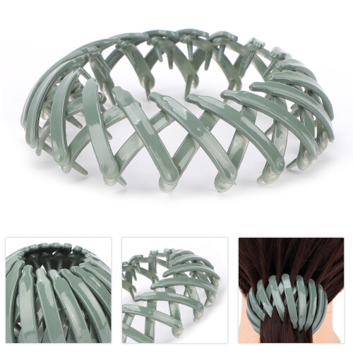 Pinces à cheveux de style nid d'oiseau durables pour chignon et queue-de-cheval vert 2