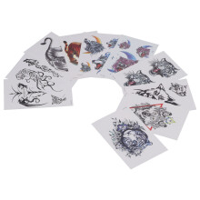 10 pièces de tatouages temporaires 120x190mm ensemble multicolore
