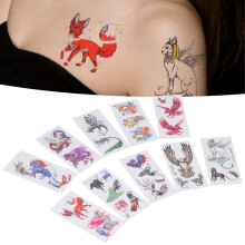 10 pièces Autocollants de tatouage d'animaux 90 x 190 mm Étanche