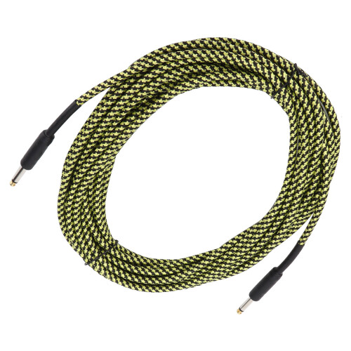 Câble guitare/basse jaune blindé tressé avec fiche de 10 m 2
