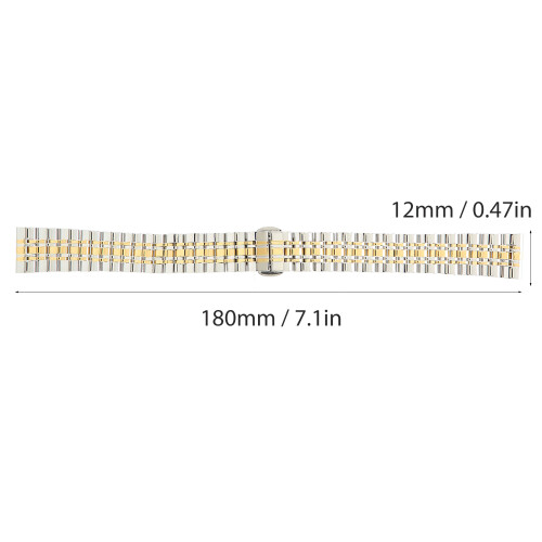 Cinturino dorato da 12 mm, Lunghezza 180 mm / 7,1 in 2