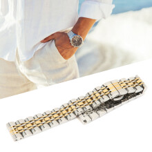 Bracelet de montre en acier inoxydable doré 12 mm/0,47 po 180 mm