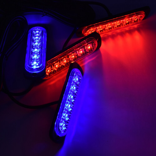 LED strobe rouge/bleu 4x6 11x9.2x2.7cm 12V télécommande 2
