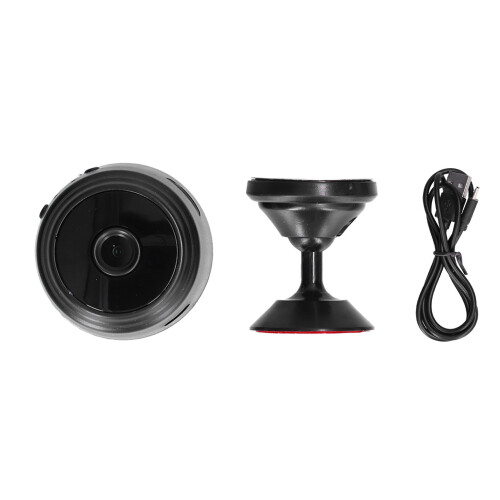 Noir HD 1080P webcam wireless, ricaricabile 380 mAh 1