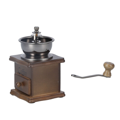 Moulin à café manuel rétro - hêtre et acier, 443 g