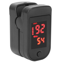 Pulsossimetro da dito nero 58x31x34mm, 2x AAA