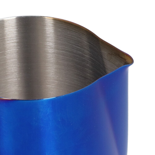Pichet à mousse bleu en acier inoxydable de 350 ml avec graduations 2