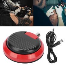 Interruttore pedale rotondo per tatuaggi, Ø7cm, cavo di 210 cm, rosso