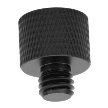 Adattatore per asta microfonica 5/8F a 3/8M, alluminio, nero.
