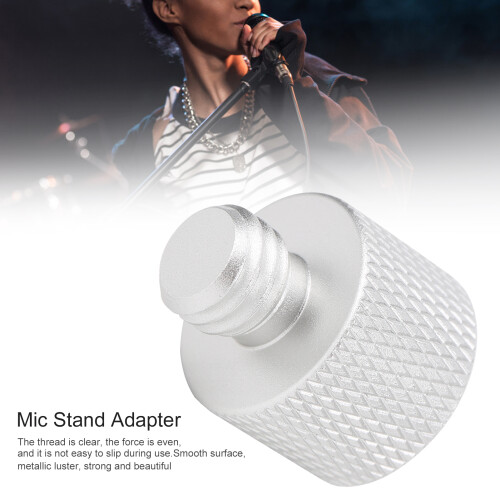 Adattatore per supporto microfono 5/8" femmina a 3/8" argento 2