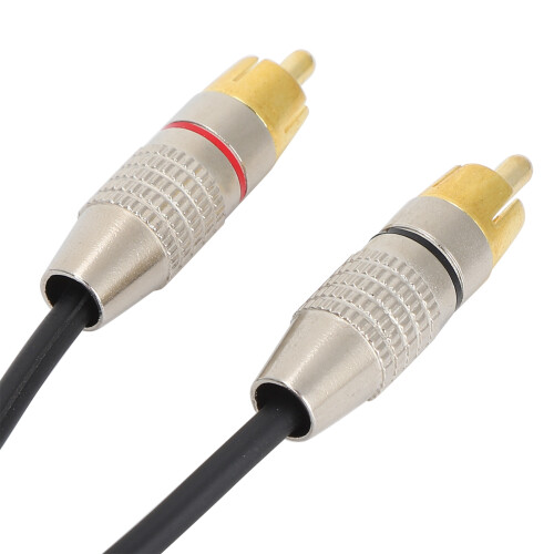 Cavo 2RCA maschio a 2RCA maschio, 0,5 m / 1,6 ft, nero 2