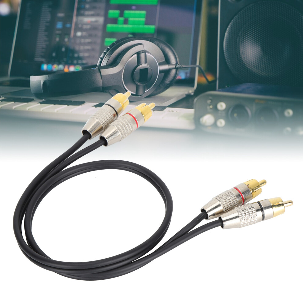 Audio Cable 2RCA Male to 2RCA Male Audio Cable with Aluminum Alloy Connector for Xbox 360Black 3 m / 9.8ft
