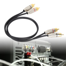 Cavo 2RCA maschio a 2RCA maschio, 2 m / 6,6 ft, Nero