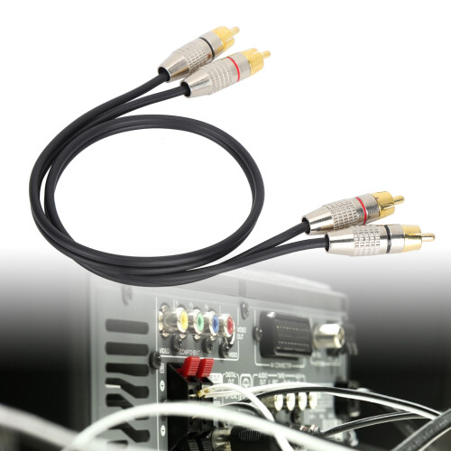 Cavo 2RCA maschio a 2RCA maschio, 2 m / 6,6 ft, Nero
