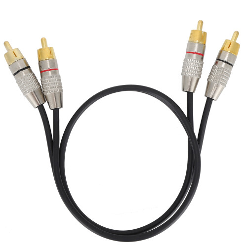 Cavo 2RCA maschio a 2RCA maschio, 2 m / 6,6 ft, Nero 2