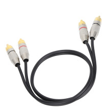 Câble audio 2RCA mâle-2RCA mâle, noir, 1 m / 3,3 pieds