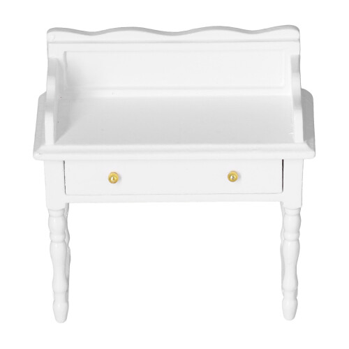 Bureau de maison de poupée 1:12 en bouleau blanc, 9,3x9x4 cm 1