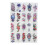 20 tatouages floraux multicolores 4,5x8,3 pouces 2
