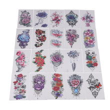 20 tatouages floraux multicolores 4,5x8,3 pouces