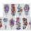 20 tatouages floraux multicolores 4,5x8,3 pouces 4