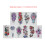 20 tatouages floraux multicolores 4,5x8,3 pouces 10