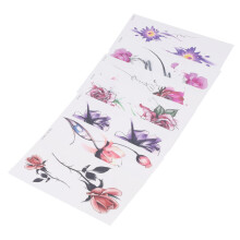 7 feuilles d'autocollants de tatouage au motif floral 114x210mm