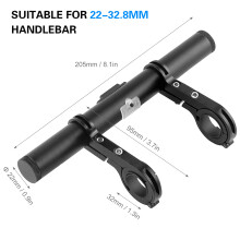 Prolungatore per manubrio in alluminio nero da 205x95 mm USB
