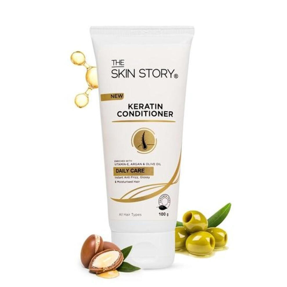 The Skin Story Keratin Conditioner | For Smooth, Dry, Frizzy Hair  Damage Control| Sulphate & Paraben Free | Conditioner For Women And Men | 100g