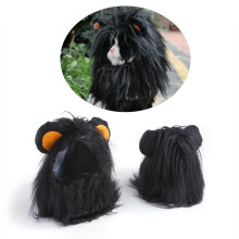 Parrucca per animali domestici nera S/M/L 26cm/10.2in Peluche in poliestere