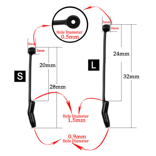 30 pièces douilles d'hameçon D Rig Aligner carpe S/L 28/32 mm 1