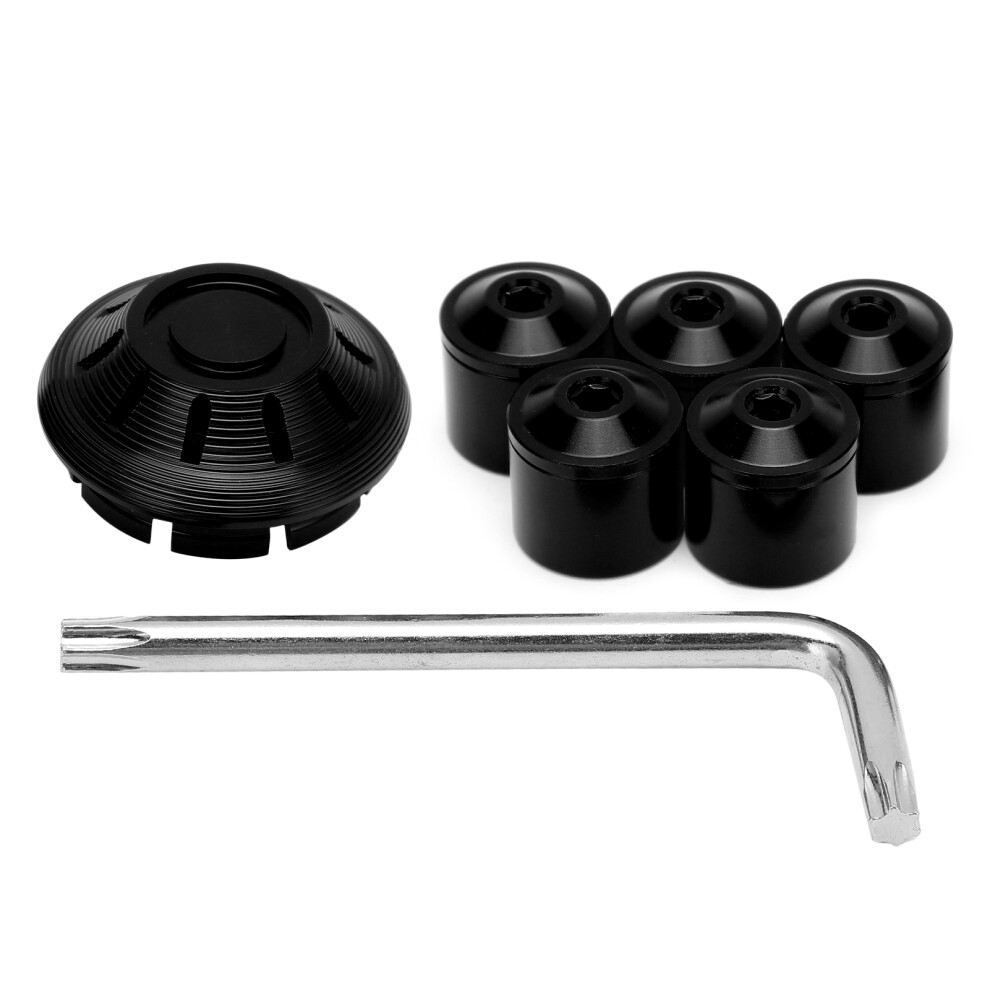 6Pcs Motorcycle Hubcap Wheel Side Cover Replacement For Piaggio Vespa Gts Gtv 250 300 2017Â2020Black 8121322390845