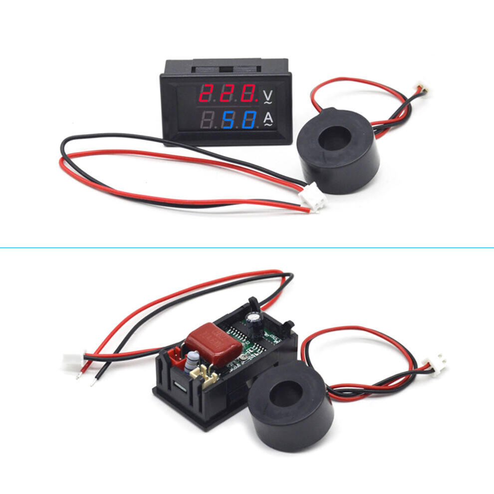 Digital Double Color Blue & Red Led Display Voltmeter Ammeter Voltage Current Indicator With Instrument-Transformer 3311322392283
