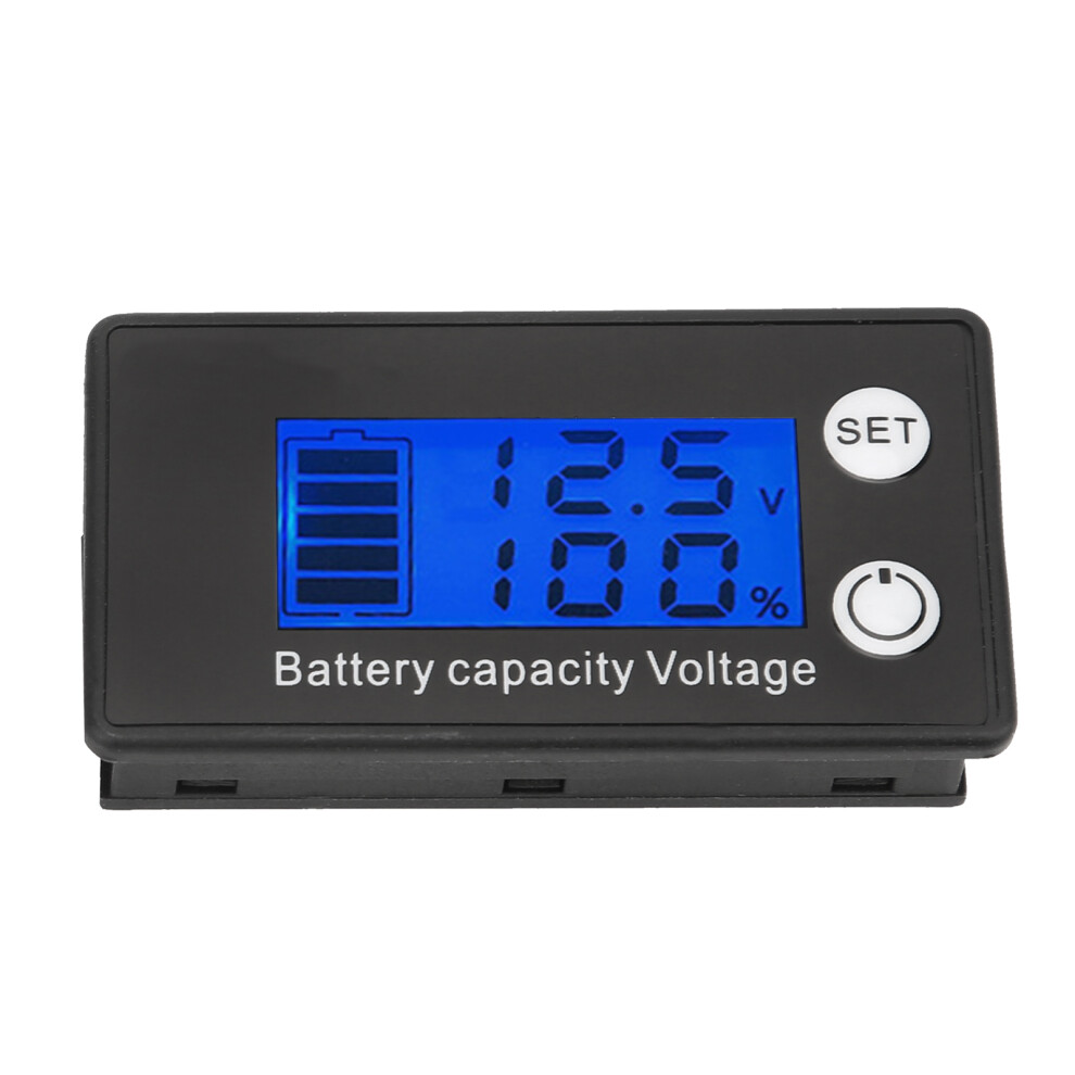 Lcd Battery Meter 2Wire Percentage Battery Voltage Meter For Lithium Leadacid Battery 768V( Digital Backlight ) Blue 4361322392867