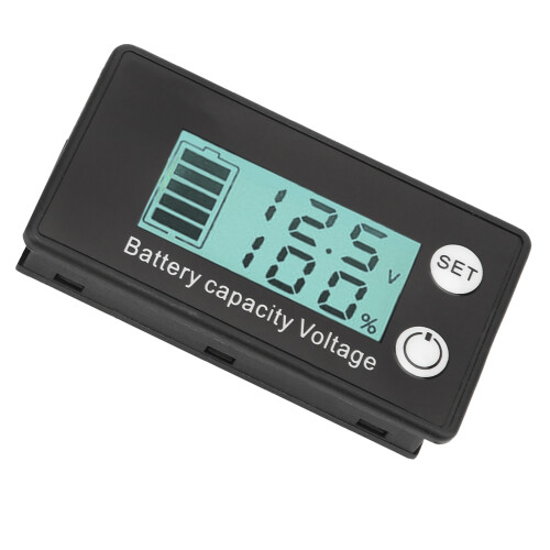 Afficheur LCD de batterie à 2 fils 7-68V rétroéclairage blanc