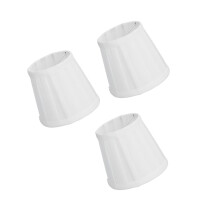 3 pezzi di paralume in tessuto E14 con clip, bianco, 12x11x8,5 cm