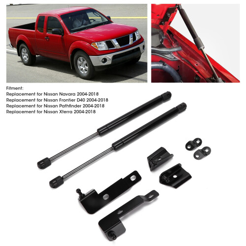 2 pièces vérins à gaz de capot noirs pour Navara 2004-2018 2