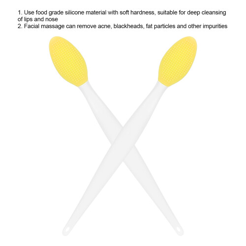Brosse nasale en silicone souple - double face - jaune 2