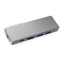 Hub USB-C en aluminium argenté 7in2 PD 4K USB 3.0 ports