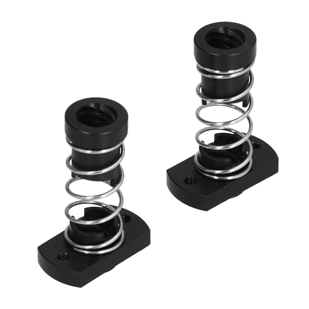 2 Set Antibacklash Spring Nut Eliminate Gap Pom For 3D Printer T8 Threaded Rod 8Mm Lead Black 6931322398008