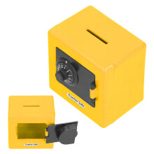 Coperchio della scatola sicura simulata: monete 9,4x9,4x4,5 cm giallo