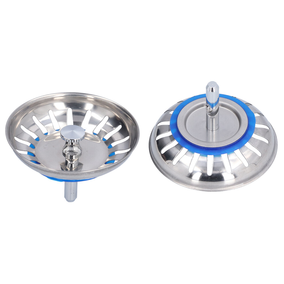 2Pcs Home Kitchen Sink Strainer Plug Stopper 304 Stainless Steel Anticlogging Sink Accessories 8441322399694