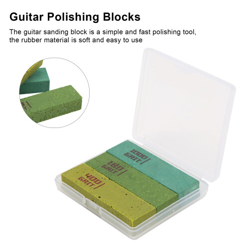3 pezzi di blocchi lucidanti in gomma per chitarra Verde/Blu 2