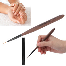 Pennello per Nail Art 09, legno di noce + setole in nylon, portatile