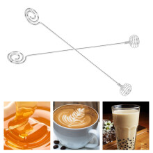 2 pezzi di bastoncini mescolatori per caffè in acciaio inossidabile, a spirale