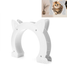 Porta per gatto in ABS a forma di testa di gatto 22,5 x 26,5 x 5,5 cm bianco