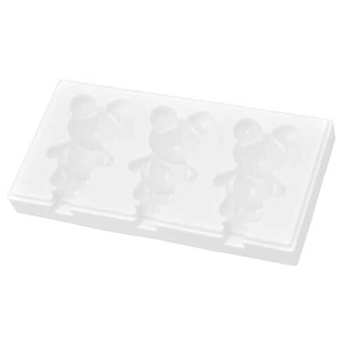 3Grid Moule à glaçons en silicone en forme d’ours, blanc, 52-80 g 2